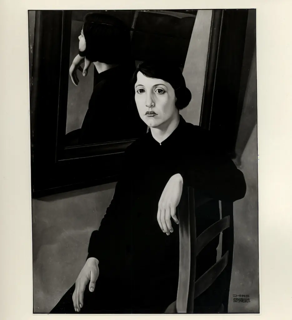 Anonimo , Scarpa, Natale - sec. XX - La ragazza e lo specchio , fronte