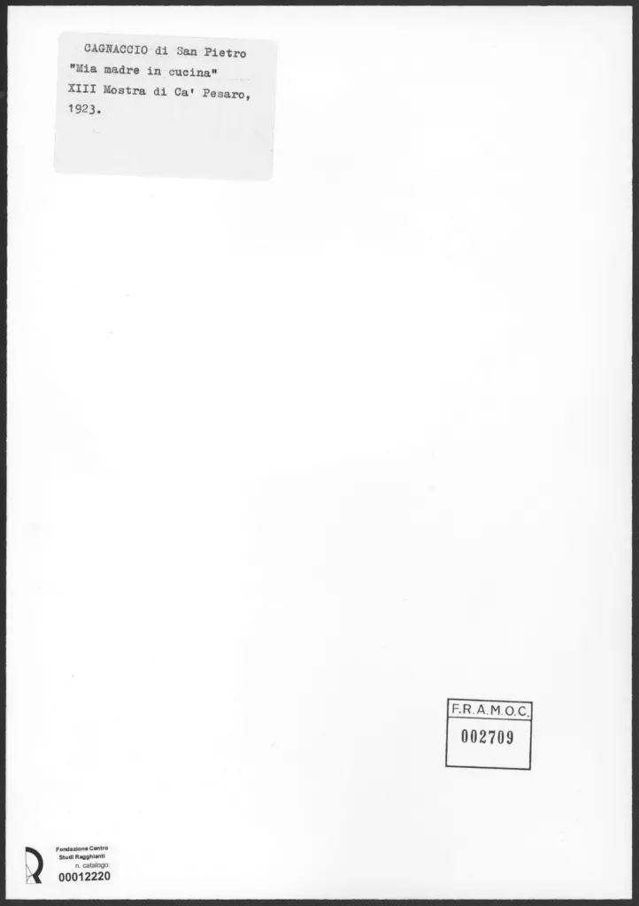 Anonimo , Scarpa, Natale - sec. XX - Mia madre in cucina , retro