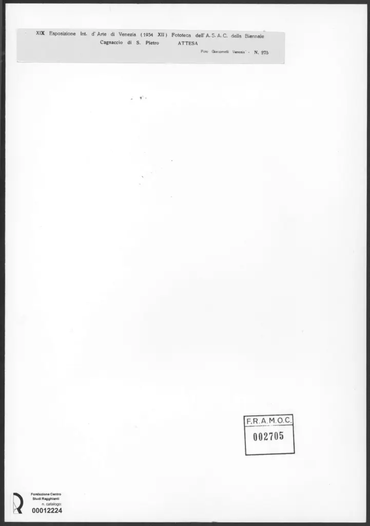 Giacomelli , Scarpa, Natale - sec. XX - Attesa , retro