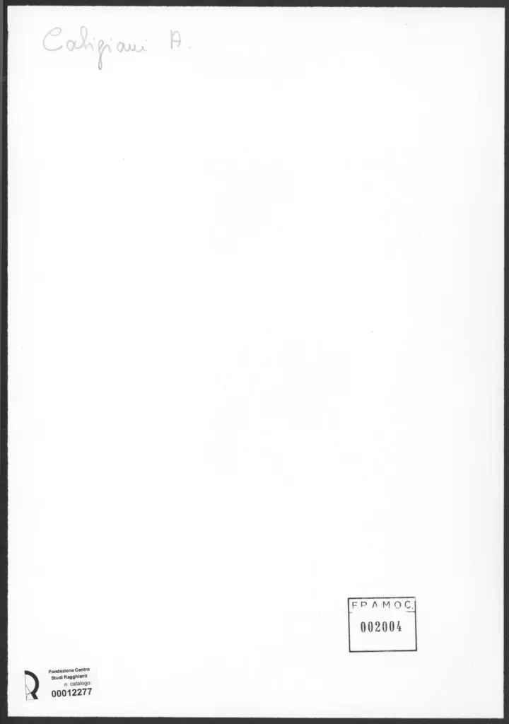 Caligiani, Alberto - sec. XX - , retro