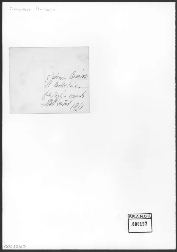 Camarca, Antonio , retro