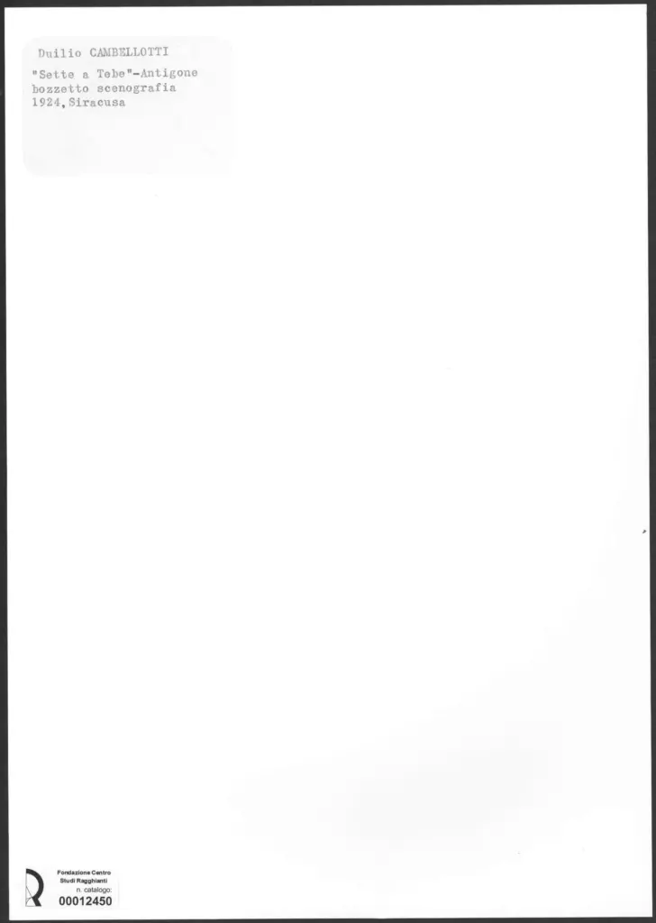 Anonimo , Cambellotti, Duilio - sec. XX - Antigone - "Sette a Tebe" , retro