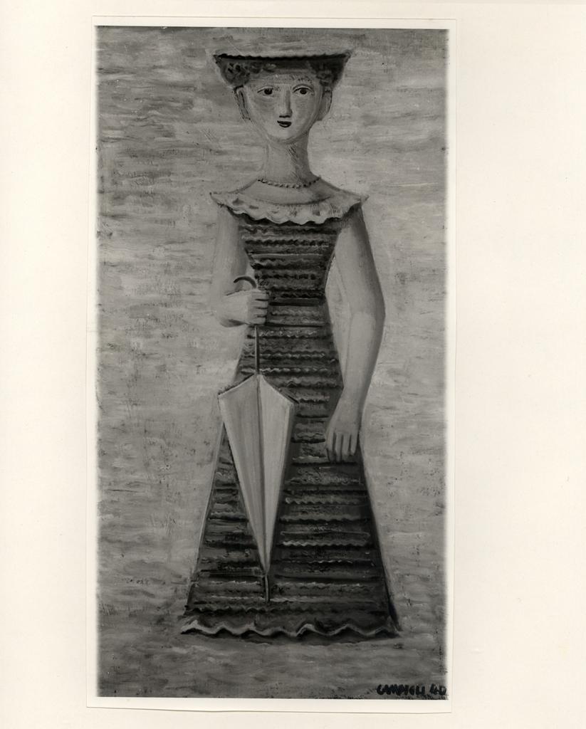 Giacomelli , Campigli, Massimo - sec. XX - Donna con ombrellino , fronte