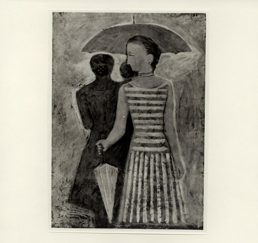 Anonimo , Campigli, Massimo - sec. XX - Donne con ombrello , fronte