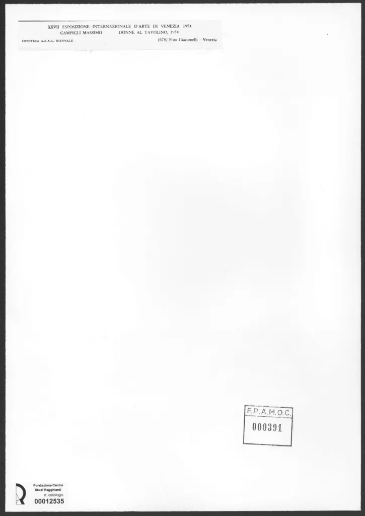 Giacomelli , Campigli, Massimo - sec. XX - Donne al tavolino , retro