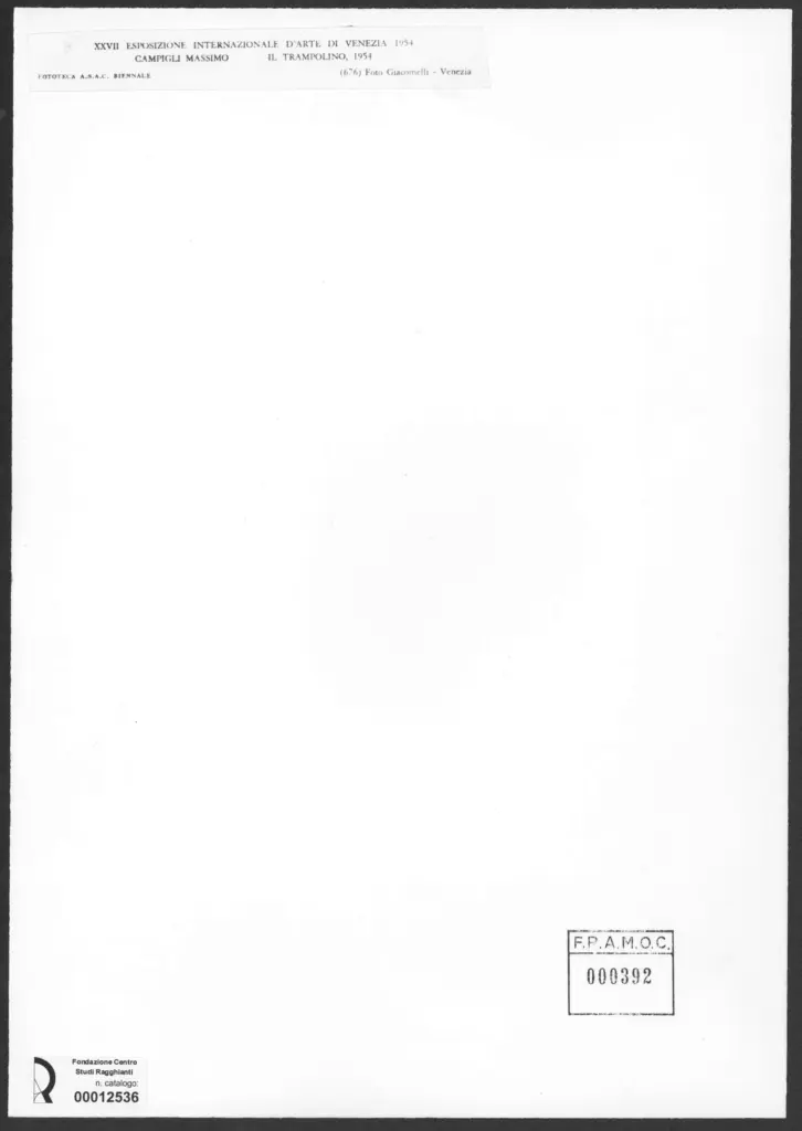 Anonimo , Campigli, Massimo - sec. XX - Il trampolino , retro