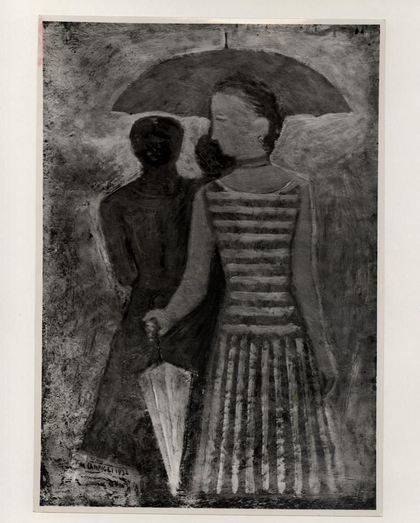 Mari, Gianni , Campigli, Massimo - sec. XX - Donne con ombrello , fronte