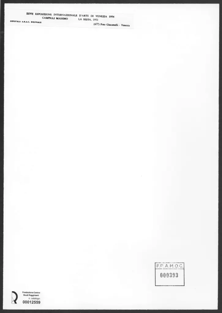 Giacomelli , Campigli, Massimo - sec. XX - La sedia , retro