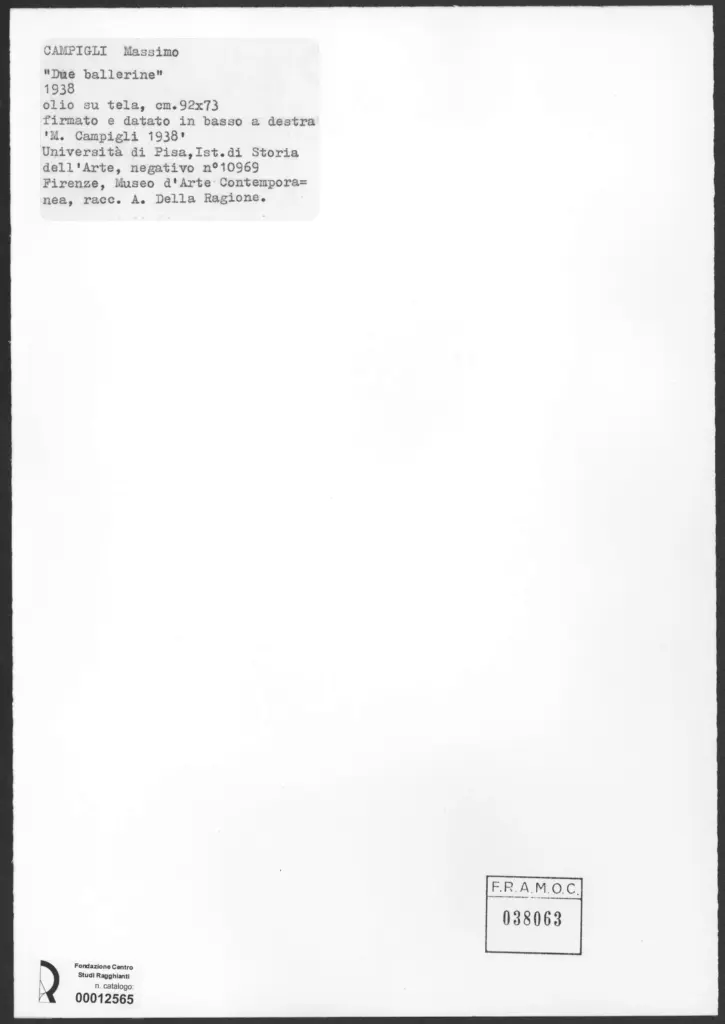 Campigli, Massimo - sec. XX , retro