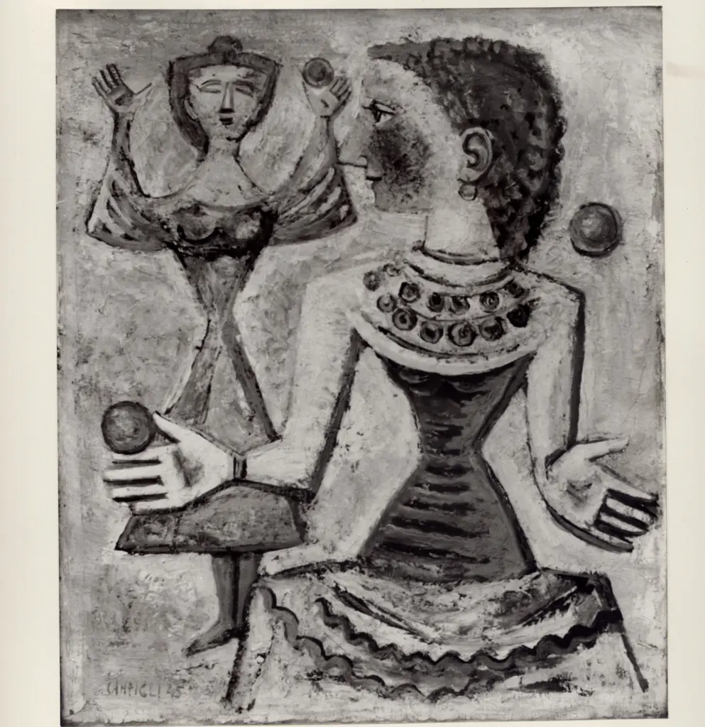 Anonimo , Campigli, Massimo - sec. XX - Donne che giocano , fronte