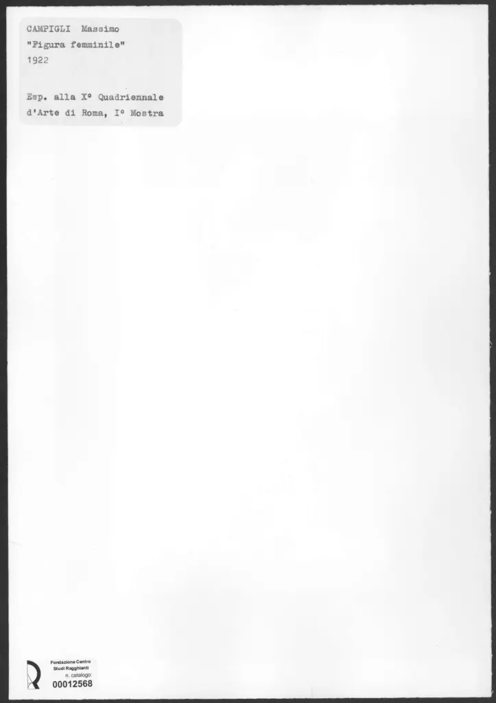 Anonimo , Campigli, Massimo - sec. XX - Figura femminile , retro