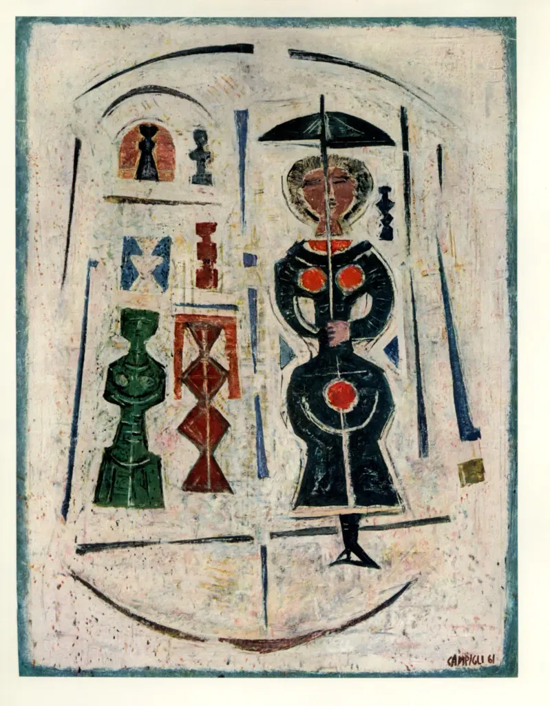 Anonimo , Campigli, Massimo - sec. XX - Composizione con l'ombrellino , fronte