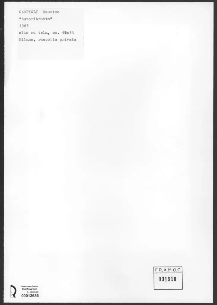 Anonimo , Campigli, Massimo - sec. XX - Autoritratto , retro