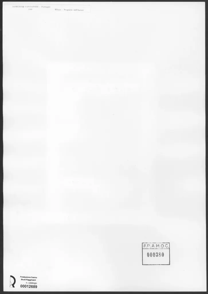 Anonimo , Cantatore, Domenico - sec. XX - Paesaggio , retro