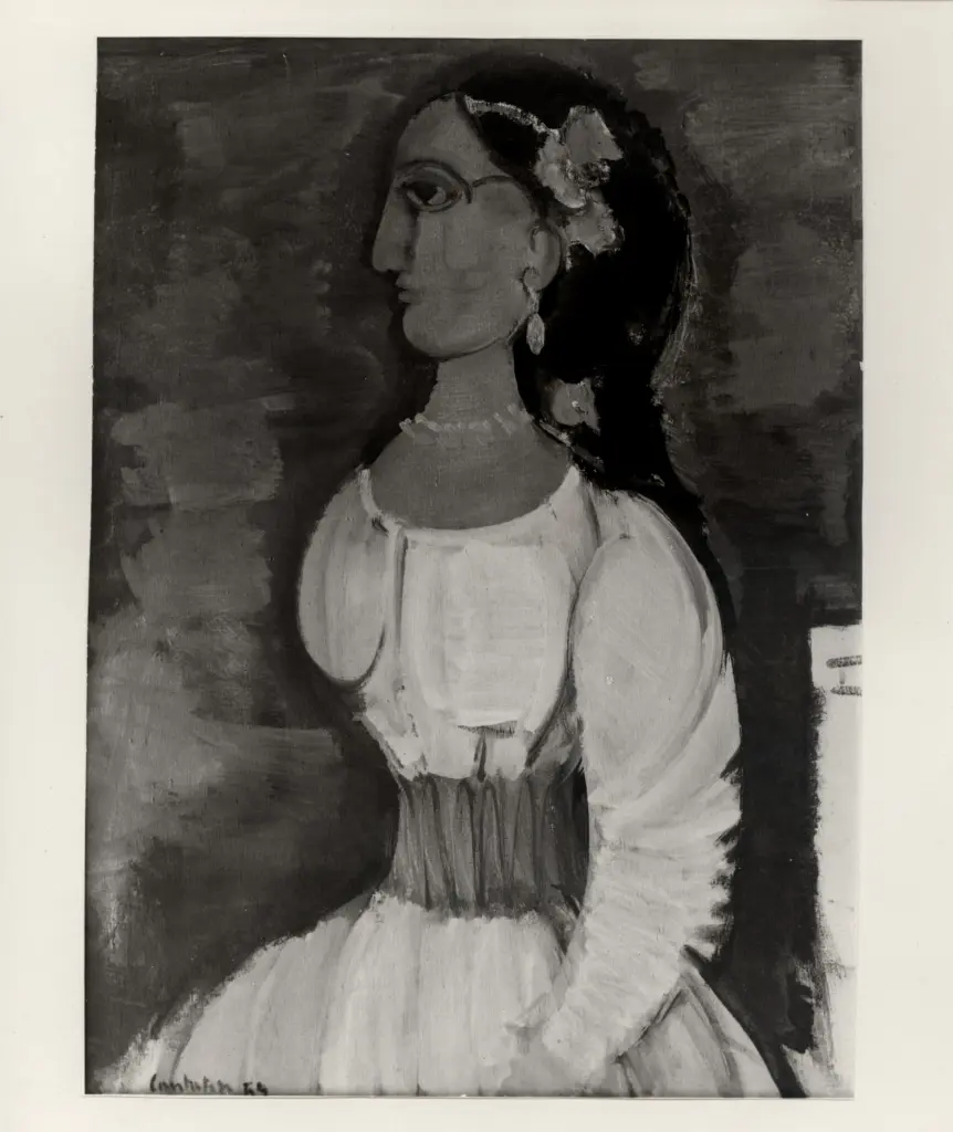 Giacomelli , Cantatore, Domenico - sec. XX - Figura di profilo , fronte