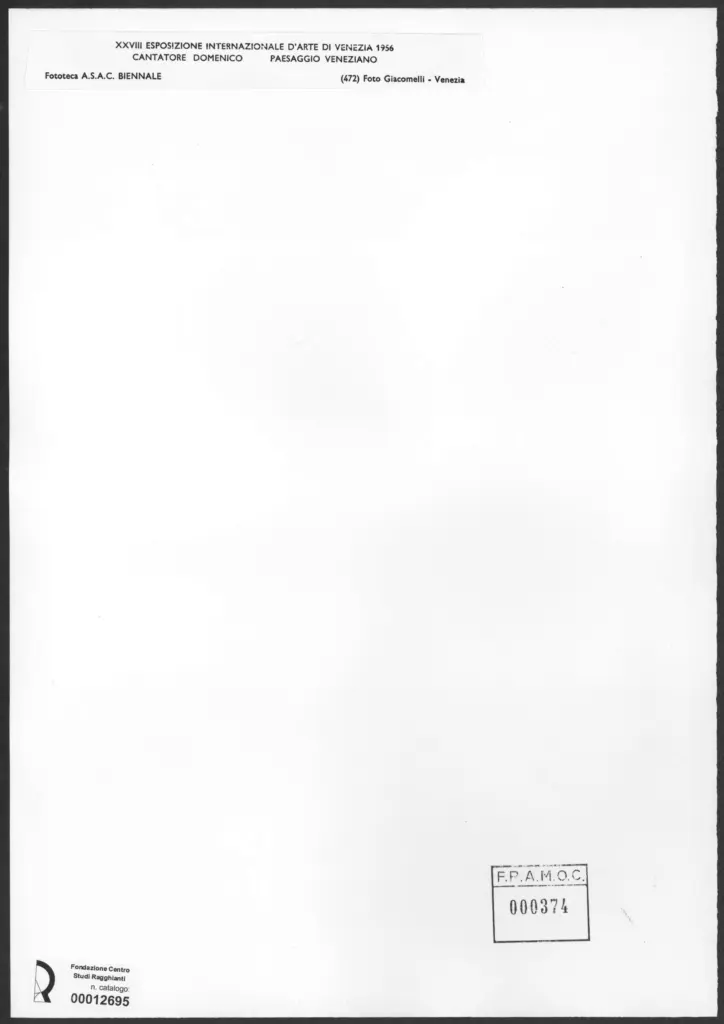 Giacomelli , Cantatore, Domenico - sec. XX - Paesaggio veneziano , retro