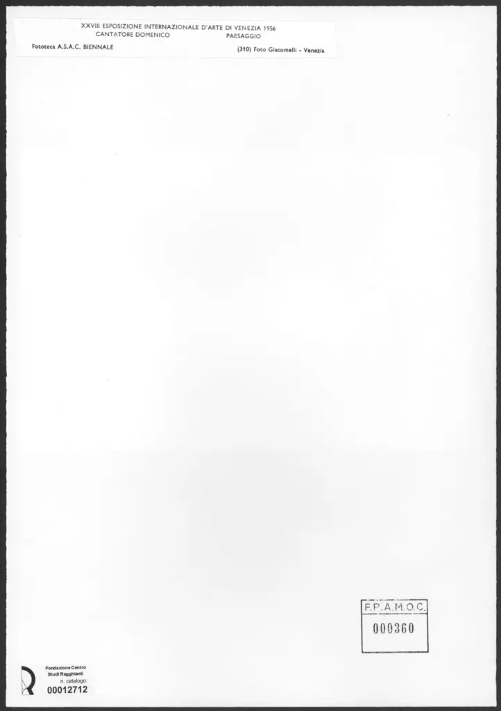 Giacomelli , Cantatore, Domenico - sec. XX - Paesaggio , retro