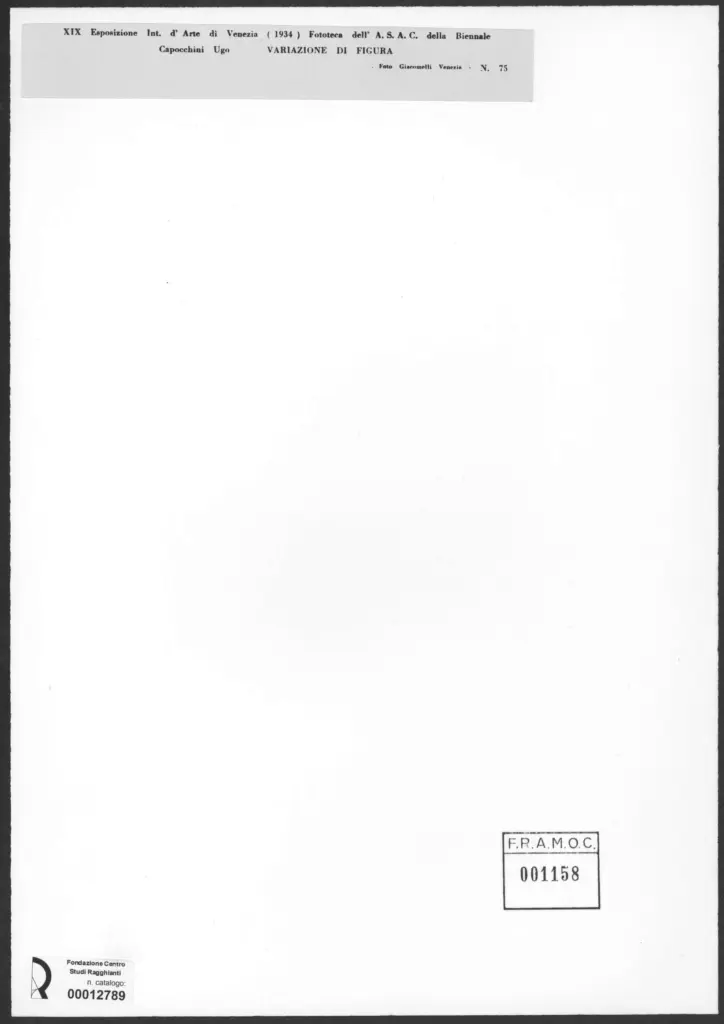 Giacomelli , Capocchini, Ugo - sec. XX - Ritratto di donna , retro