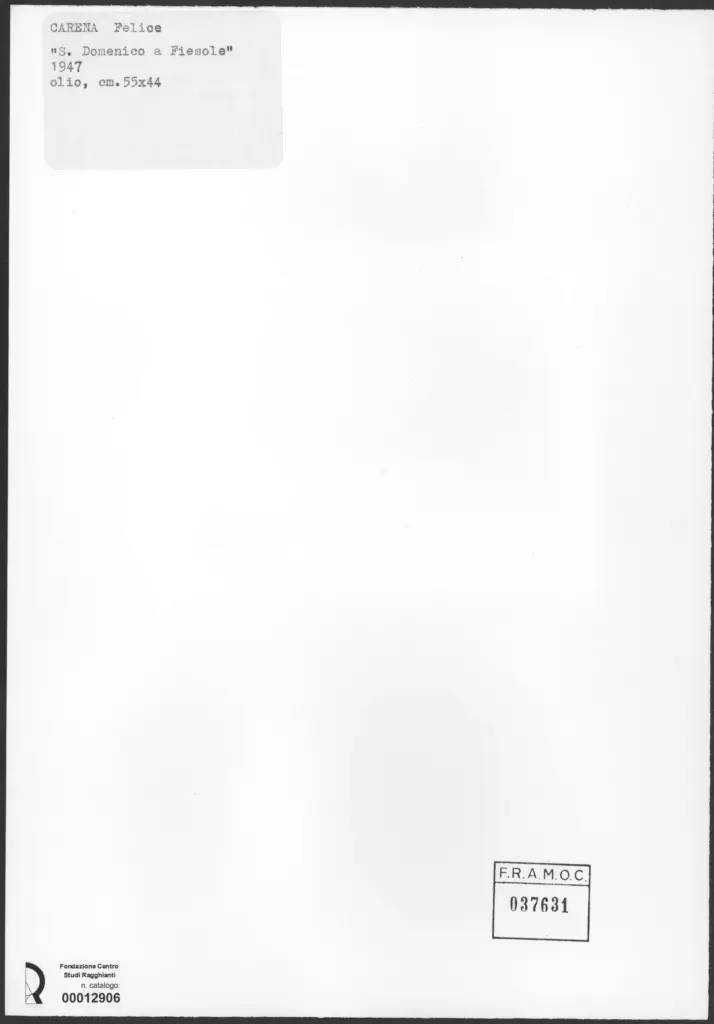 Anonimo , Carena, Felice - sec. XX - S.Domenico a Fiesole , retro