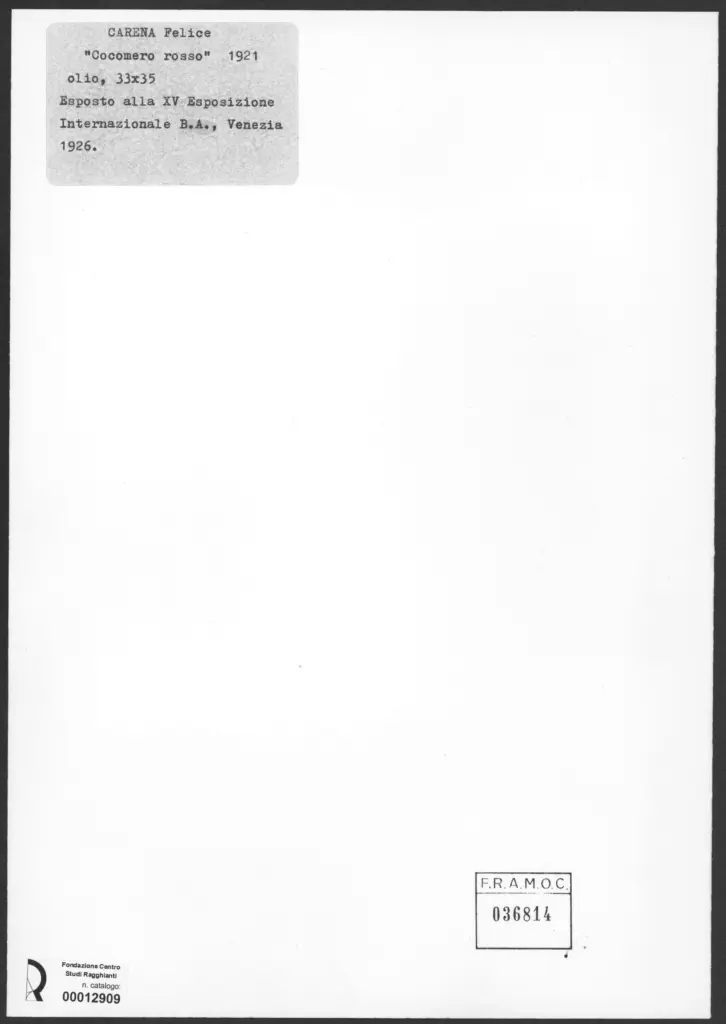 Anonimo , Carena, Felice - sec. XX - Cocomero rosso , retro