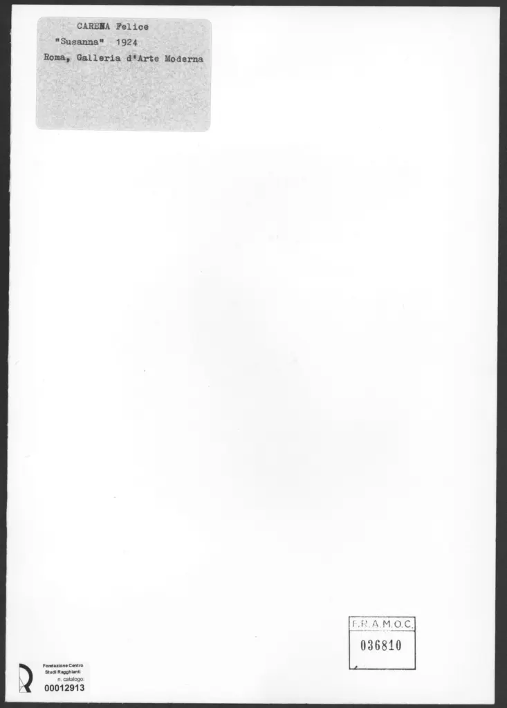 Anonimo , Carena, Felice - sec. XX - Susanna , retro