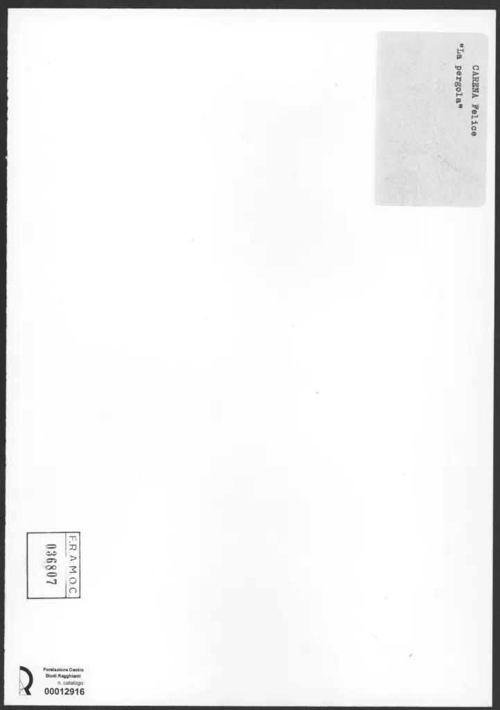 Anonimo , Carena, Felice - sec. XX - La pergola , retro