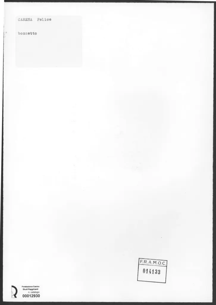 Anonimo , Carena, Felice - sec. XX - Bozzetto per uomo sdraiato , retro