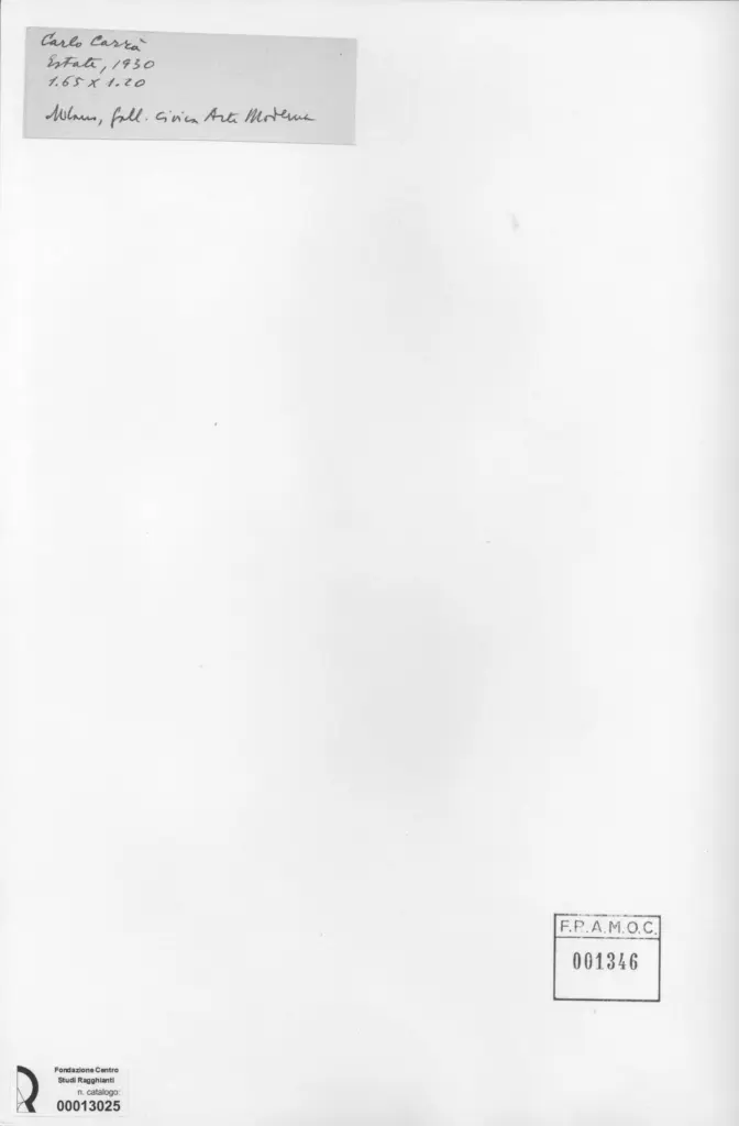 Anonimo , Carr&agrave;, Carlo - sec. XX - Estate , retro