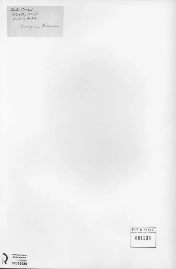 Anonimo , Carr&agrave;, Carlo - sec. XX - Pineta , retro