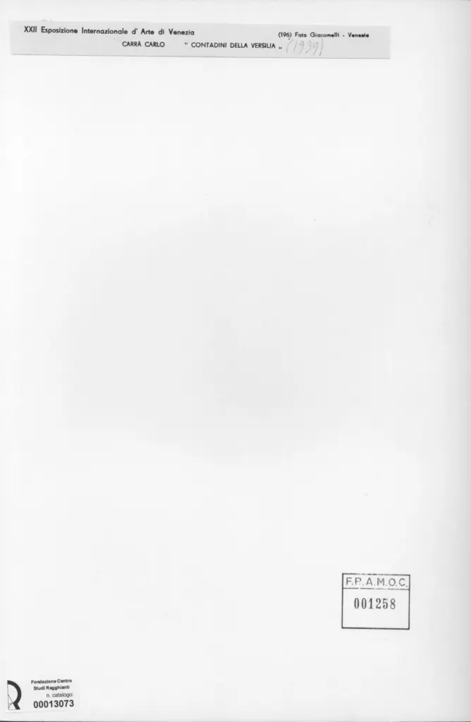 Giacomelli , Carr&agrave;, Carlo - sec. XX - Contadini della versiglia , retro