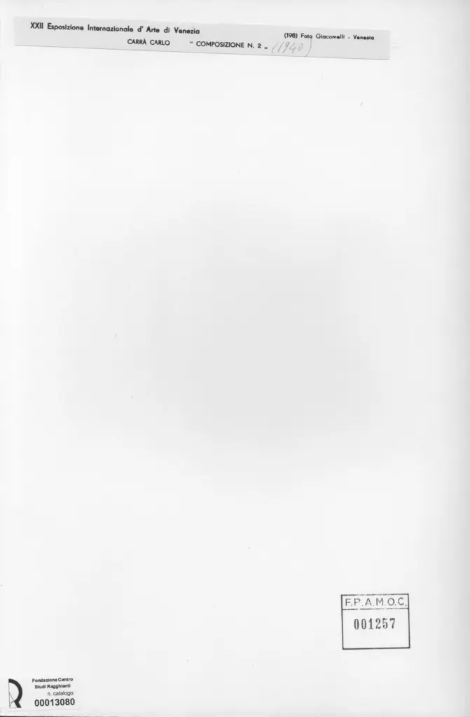 Giacomelli , Carr&agrave;, Carlo - sec. XX - Composizione n&deg;2 , retro