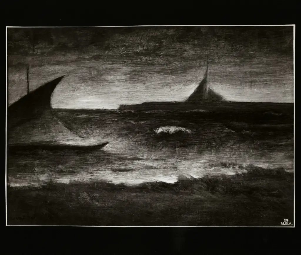 Anonimo , Carr&agrave;, Carlo - sec. XX - Tramonto sul mare , fronte