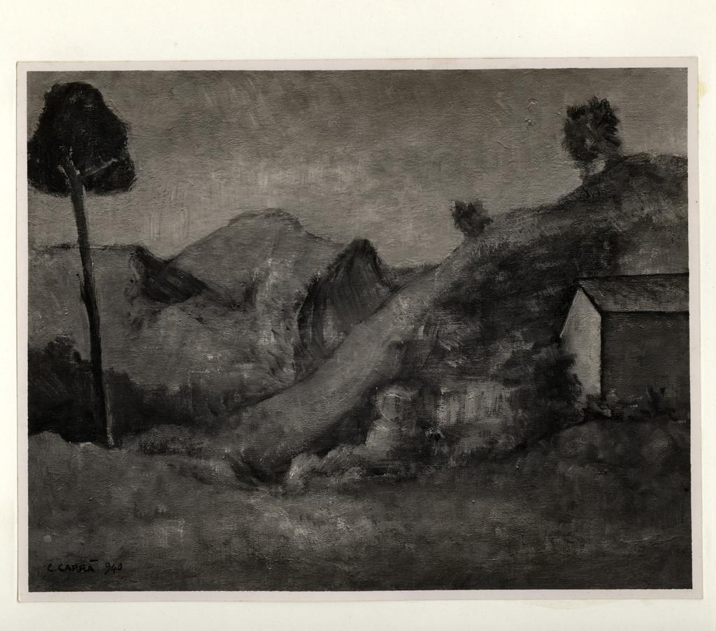 Anonimo , Carrà, Carlo - sec. XX - Campagna umbra , fronte