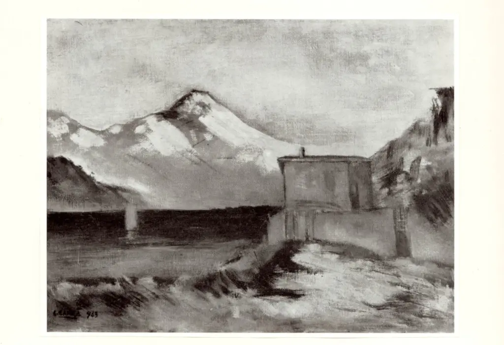 Anonimo , Carr&agrave;, Carlo - sec. XX - Il lago a Dervio , fronte