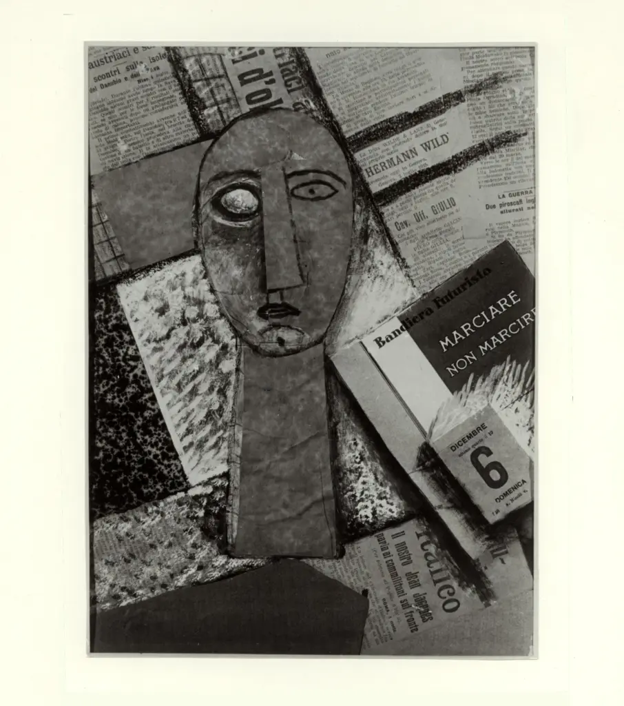 Anonimo , Carr&agrave;, Carlo - sec. XX - Composizione con figura femminile , fronte