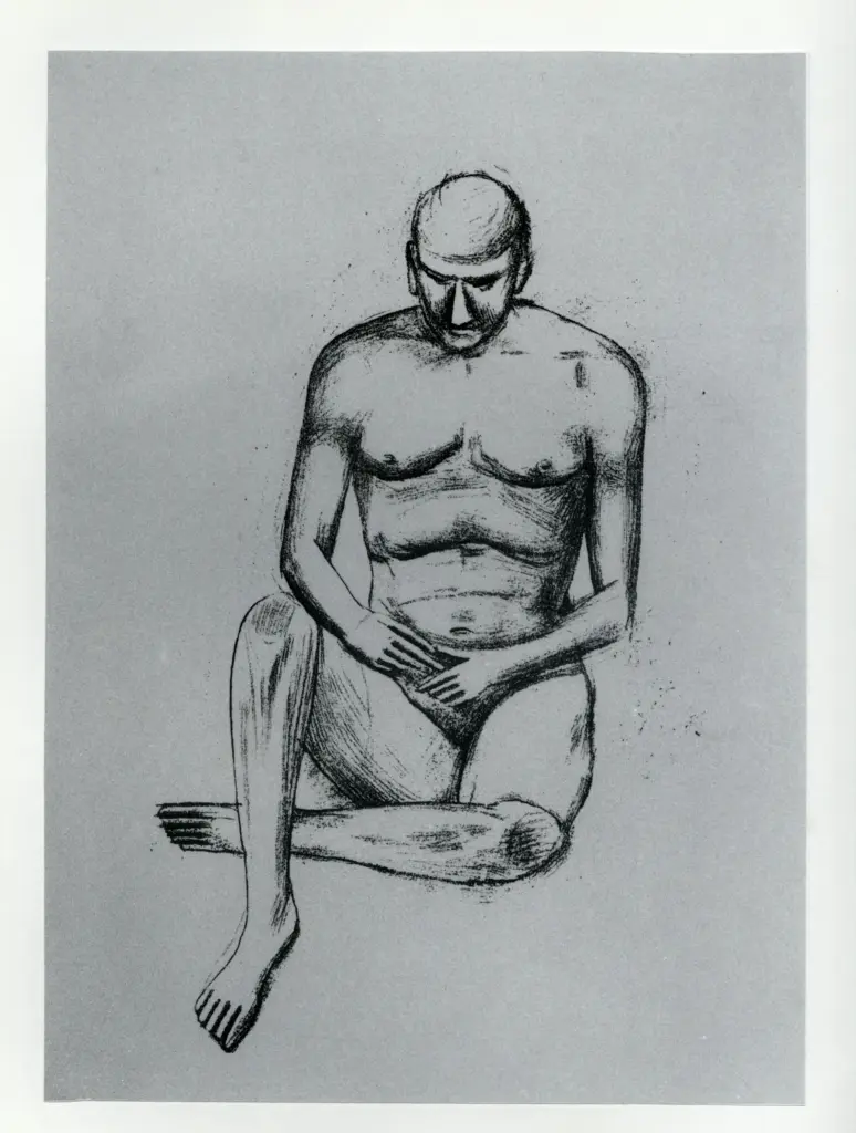 Anonimo , Carr&agrave;, Carlo - sec. XX - Nudo , fronte