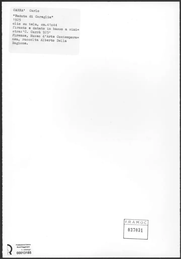 Carr&agrave;, Carlo - sec. XX - , retro