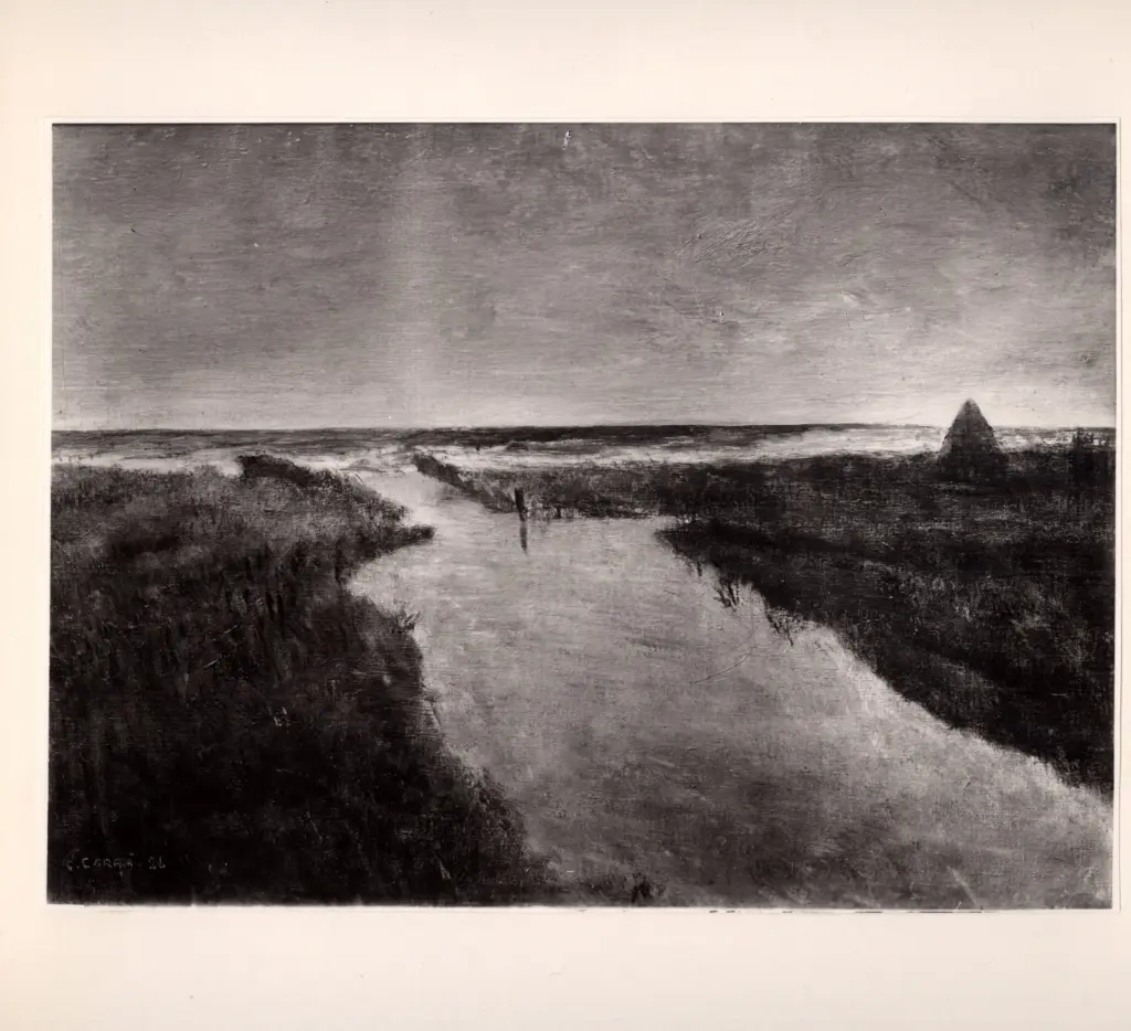 Giacomelli , Carrà, Carlo - sec. XX - La foce del Cinquale , fronte