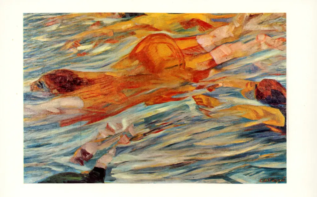 Anonimo , Carr&agrave;, Carlo - sec. XX - Le nuotatrici , fronte