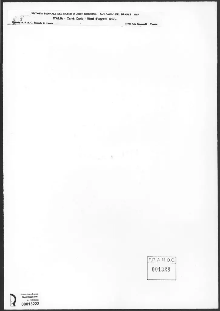 Giacomelli , Carrà, Carlo - sec. XX - Ritmi d'oggetti , retro