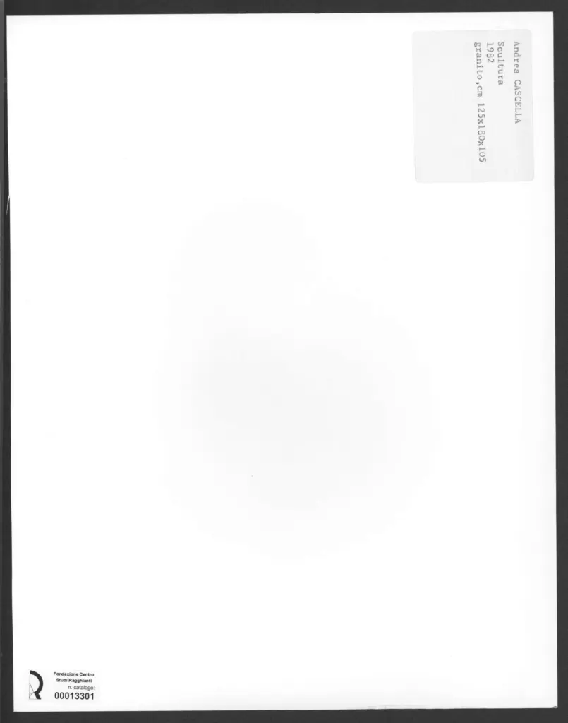 Anonimo , Cascella, Andrea - sec. XX - Scultura , retro