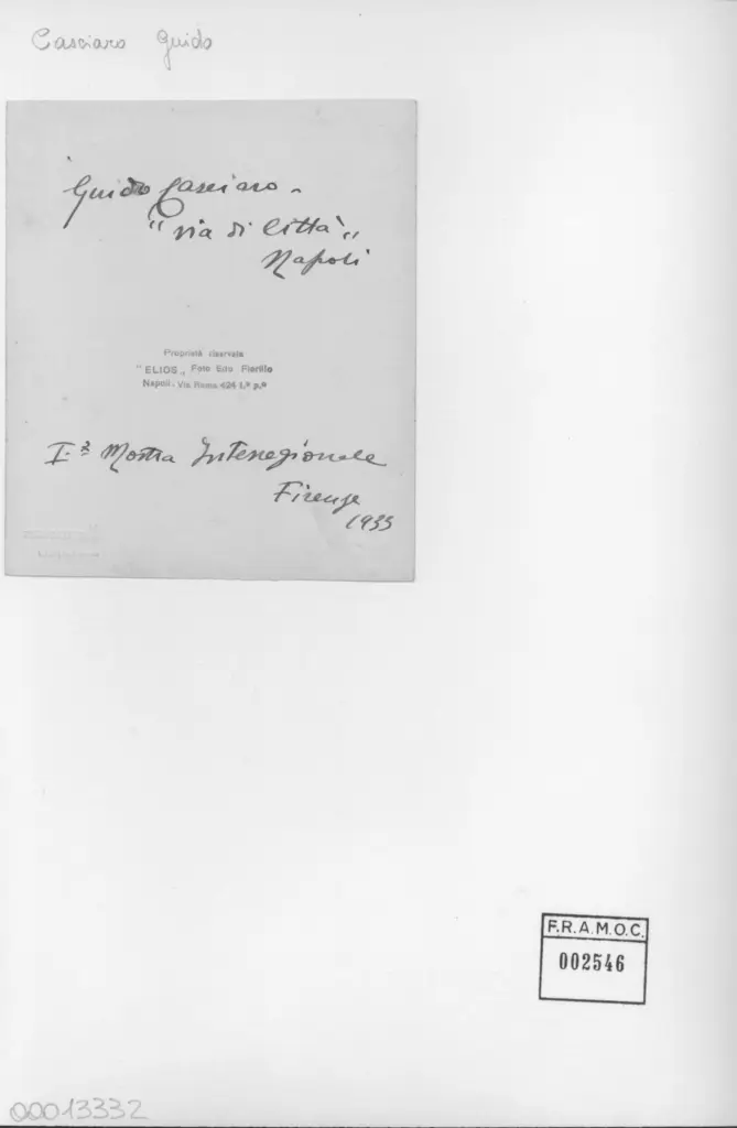 Fiorillo , Casciaro, Guido - sec. XX - , retro