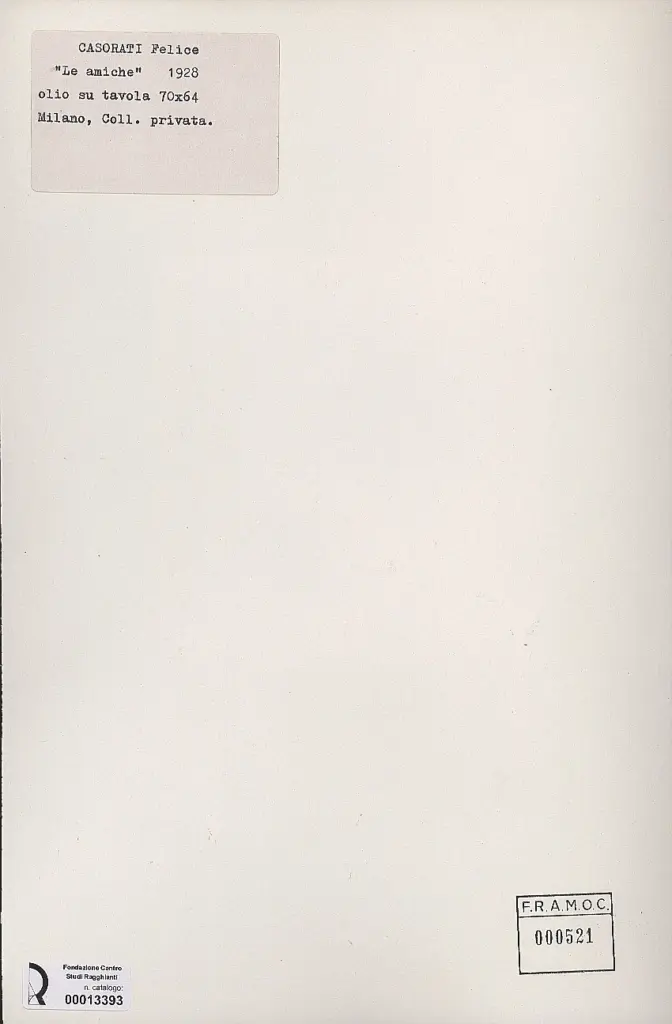 Anonimo , Casorati, Felice - sec. XX - Le amiche , retro
