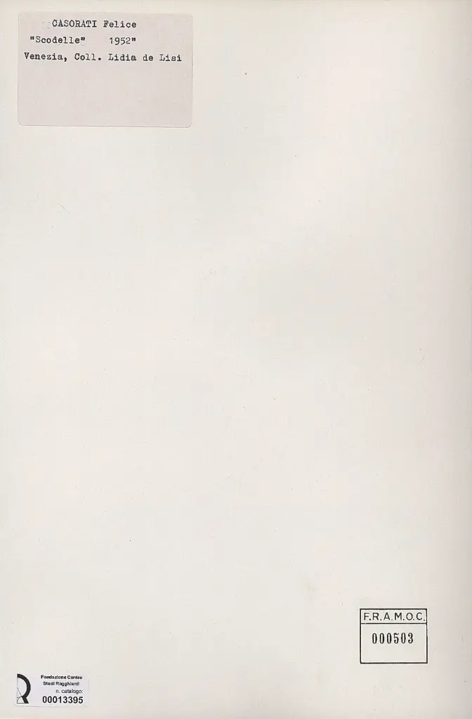 Anonimo , Casorati, Felice - sec. XX - Scodelle , retro