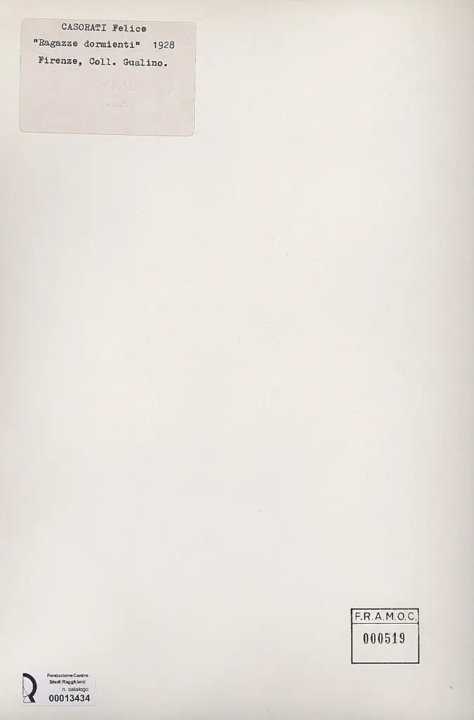 Anonimo , Casorati, Felice - sec. XX , retro