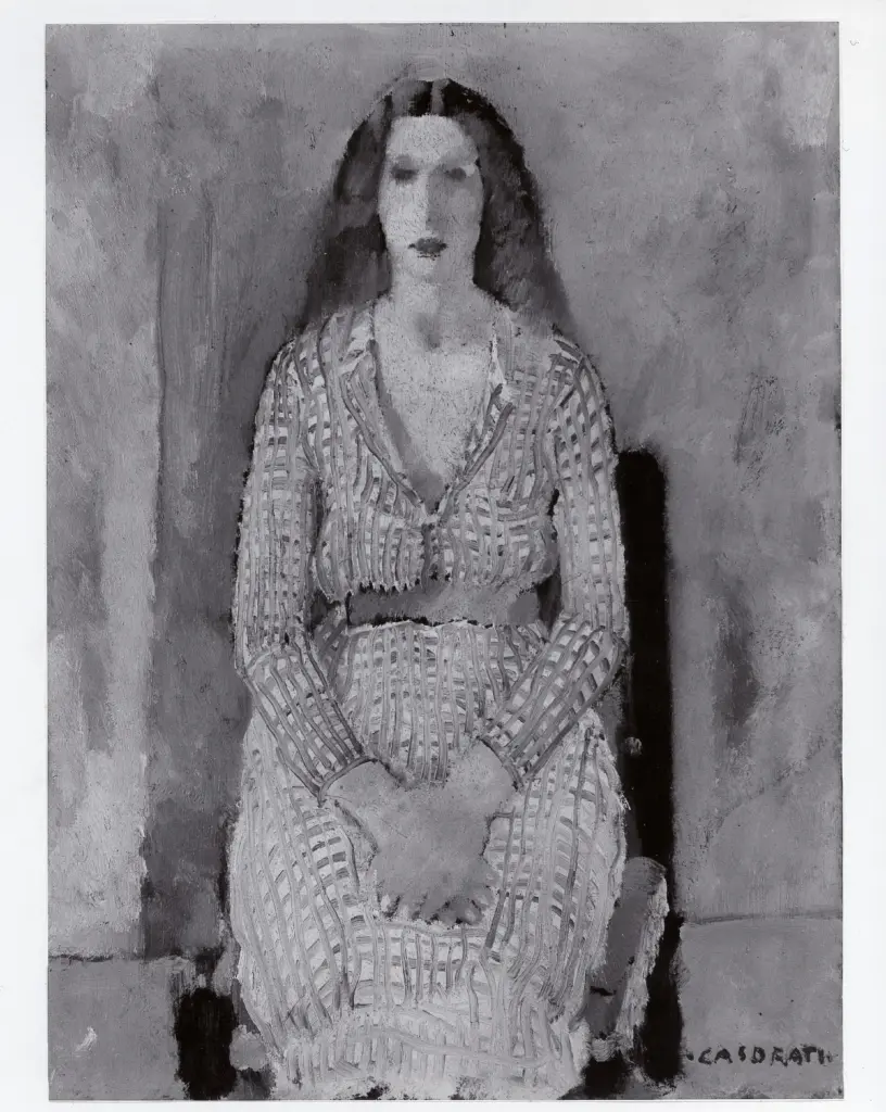 Casorati, Felice , Figura azzurra seduta (firma in basso a destra)