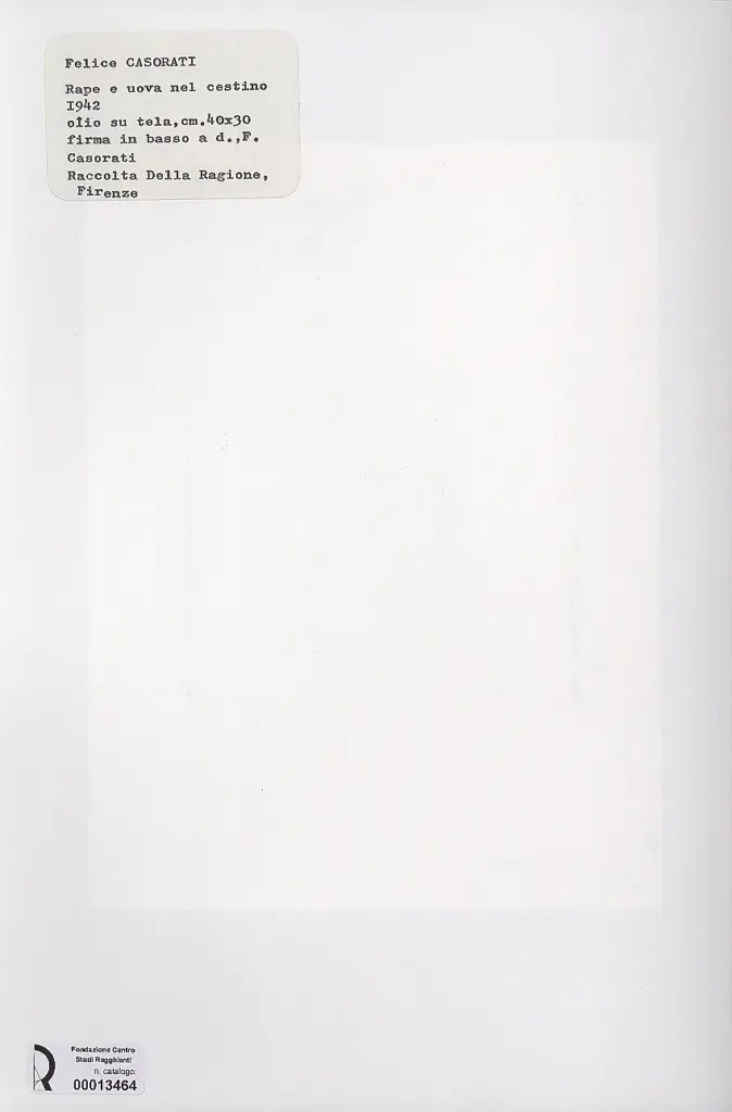 Anonimo , Casorati, Felice - sec. XX , retro