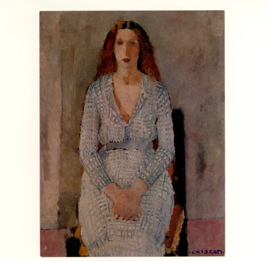 Casorati, Felice , Figura azzurra seduta