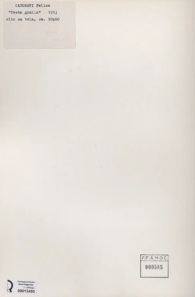Anonimo , Casorati, Felice - sec. XX - , retro