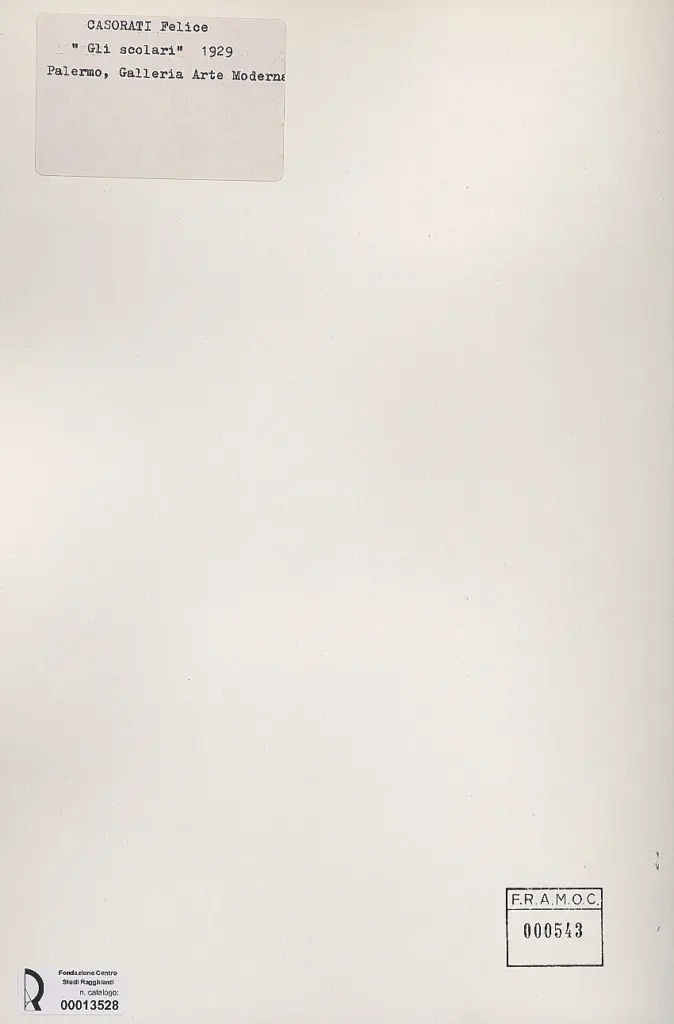 Anonimo , Casorati, Felice - sec. XX - Gli scolari , retro